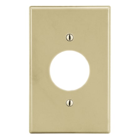Hubbell Wiring Device-Kellems Wallplate, Mid-Size 1-Gang, 1.40" Opening, Ivory PJ7I